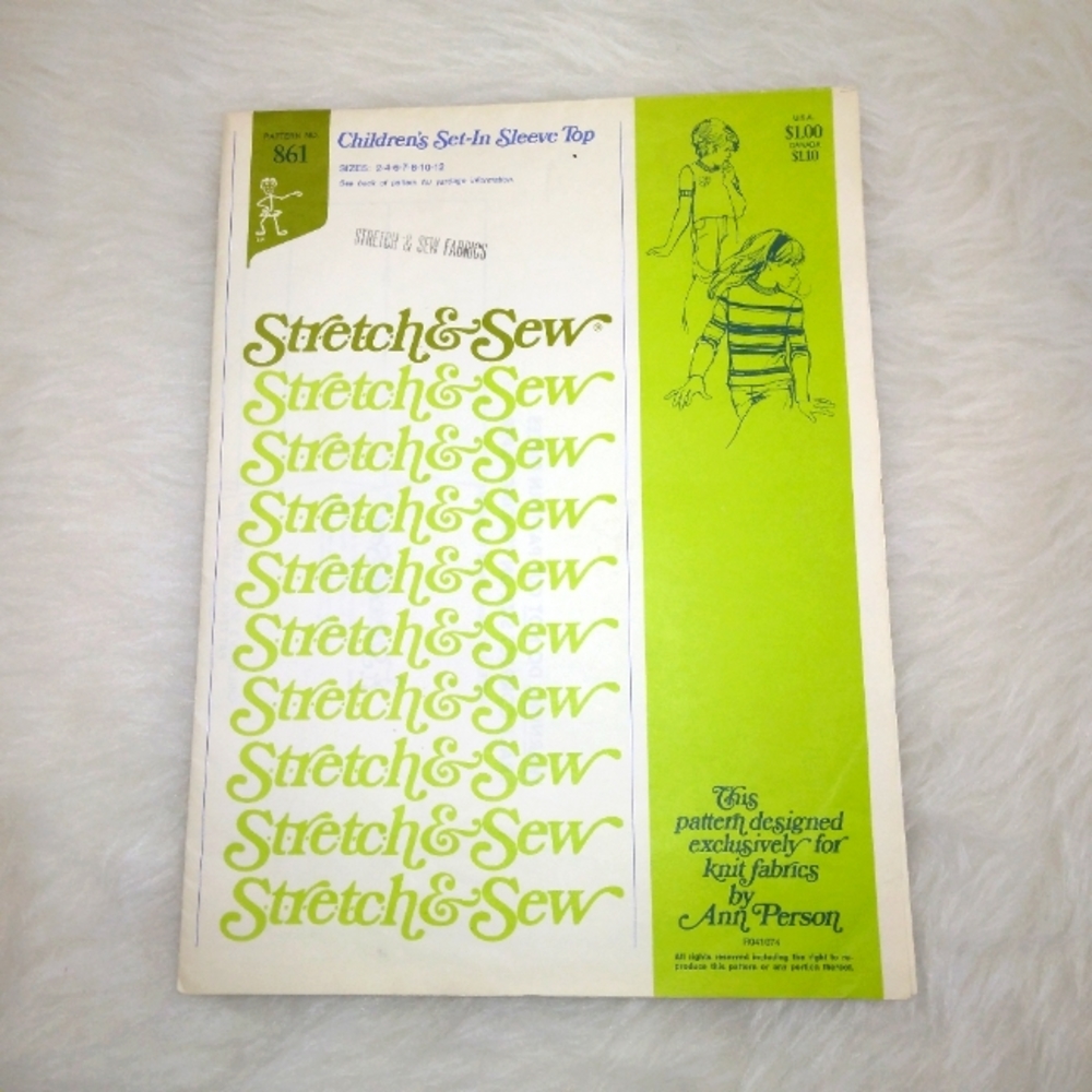 STRETCH & SEW 861 Children's Set-in Sleeve Top, size 2-4-6-8-10-12
